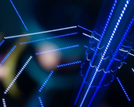 An abstract image of illuminated 'power lines'