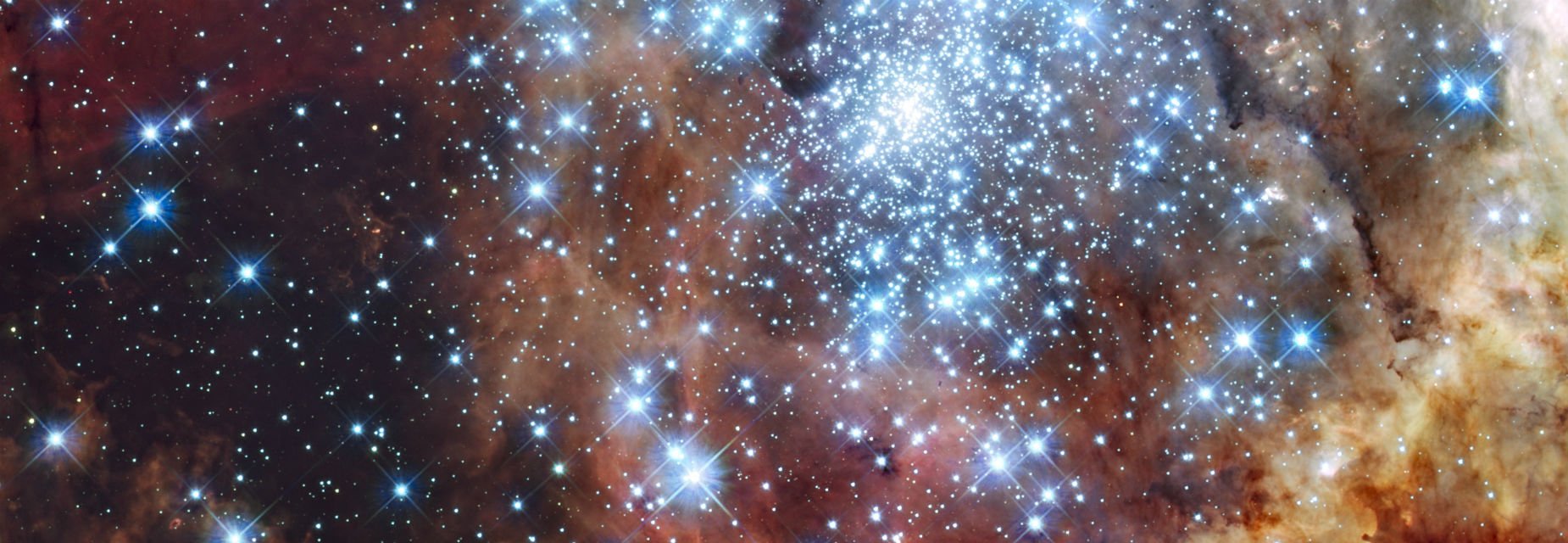 NASA image taken by the Hubble telescope of two star clusters