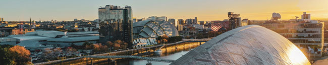Arial image of Glasgow Science Centre showing the River Clyde