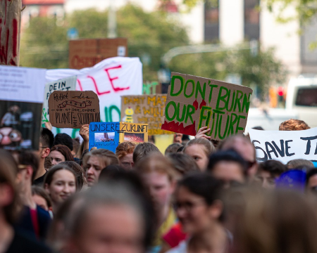 Grid image showing school strike