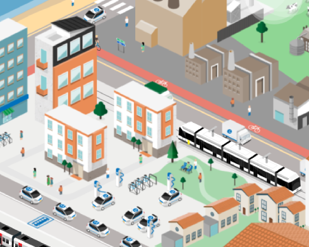 Grid image showing the my 2050 game - a city