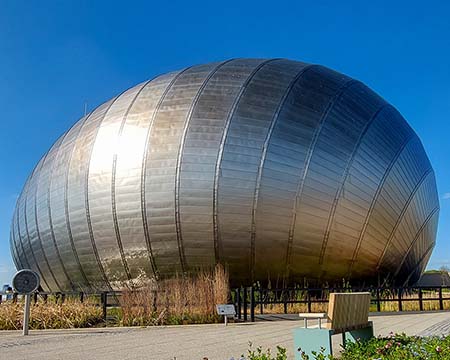The IMAX building at Glasgow Science Centre