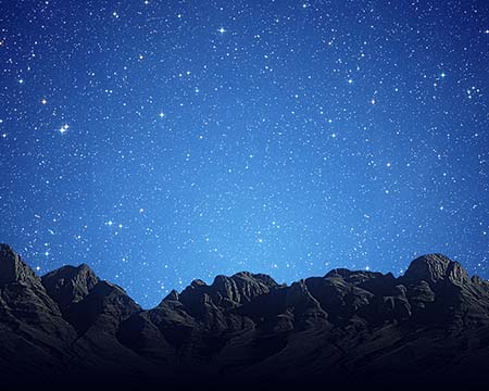 Mountain with stars 