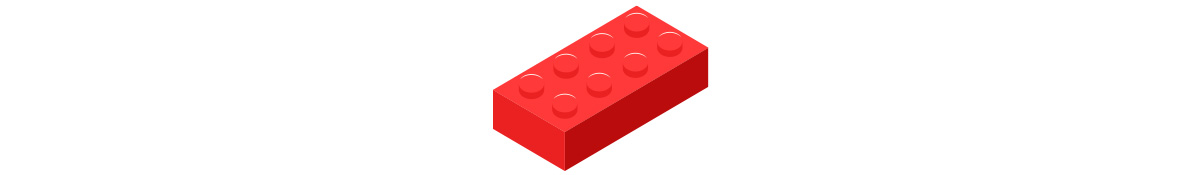 Red 2x4 LEGO piece