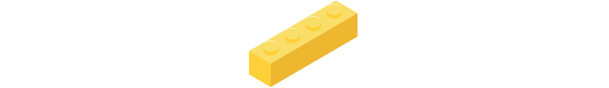 Yellow 1x4 LEGO Brick