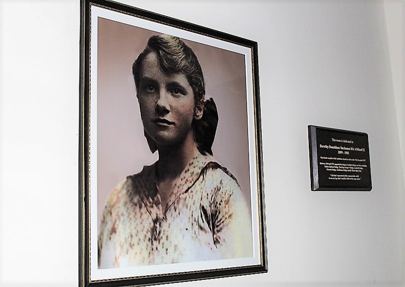Portrait of Dorothy Donaldson Buchanan hanging in the Institution of Civil Engineer's headquarters