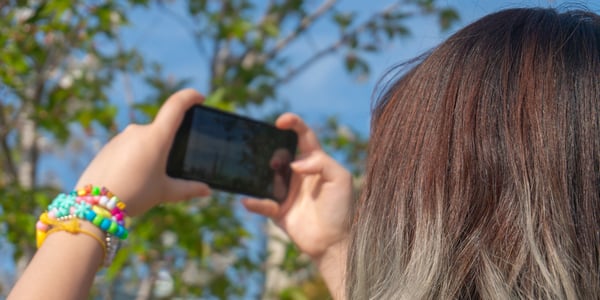 Person taking a picture with phone