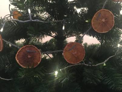 Orange Garland in tree