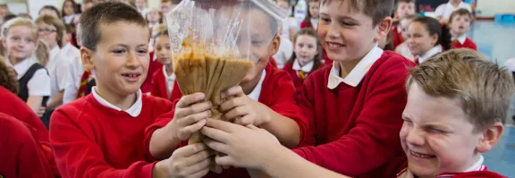 Primary School Children take part in our BodyWorks on Tour Disgusting Digestion Workshop