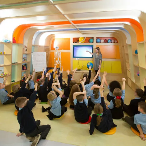 Children enjoying a class in the STEM Hub at St. Pat's, West Dumbartonshire