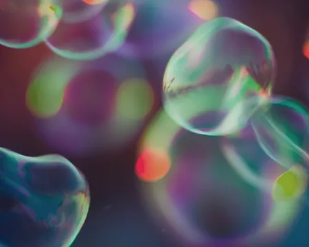 Abstract image of bubbles with green and purple colours