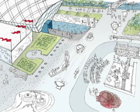 Outside artist's impression - front of GSC