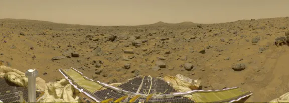The Martian surface viewed from Pathfinder. Image: NASA