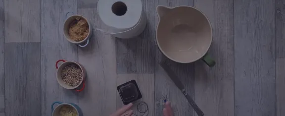 banner image showing kitchen roll, jug and pencil