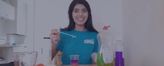 Presenter Sabah prepares to extract DNA from strawberries