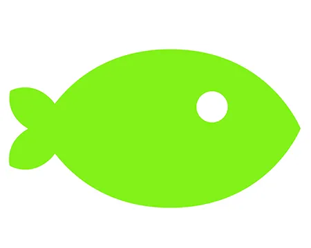 A illustration of a green fish