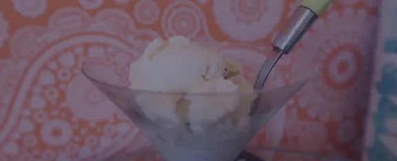 A bowl of homemade ice cream