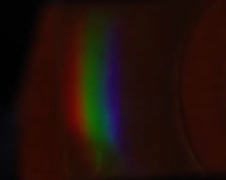 A pattern of light observed using a spectroscope