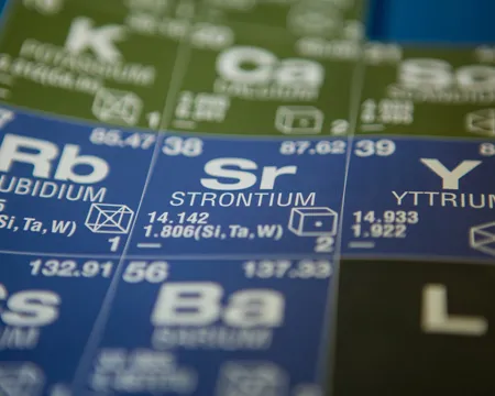 Strontium on the periodic table of elements
