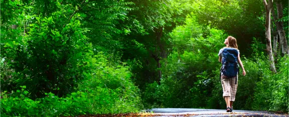 Image showing lady out on a walk in nature