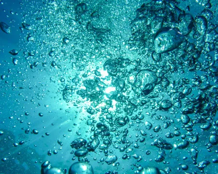 Water bubbles under the sea