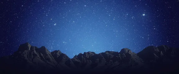 Mountain with stars. 