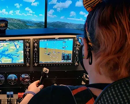Piloting a flight simulator