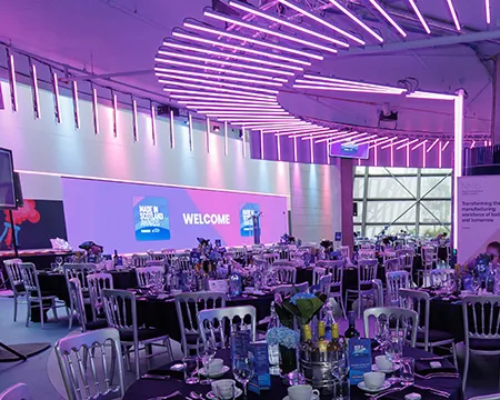 Award Ceremonies - Atrium set up at Glasgow Science Centre