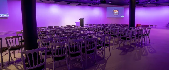 Theatre set-up in Tower Gallery South at Glasgow Science Centre