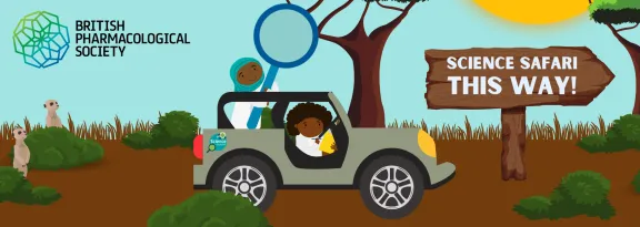 graphic of scientists on a 'science safari' 