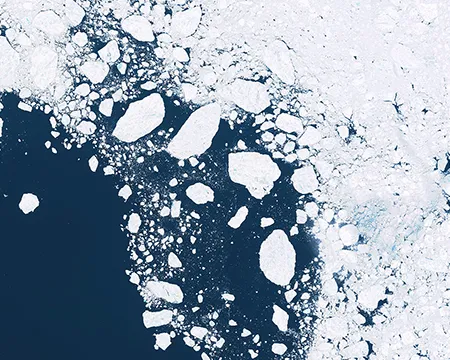 Polar caps from above 