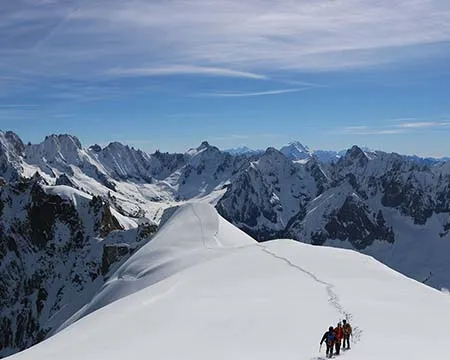 A glacier in a mountainous landscape