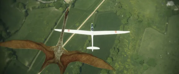 Quetzalcoatlus' wingspan compared to that of a glider