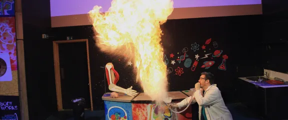 BodyWorks The Vitals: A fiery demonstration in the science show Theatre