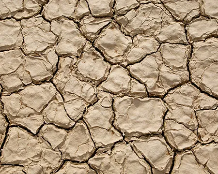 Dry and cracked soil