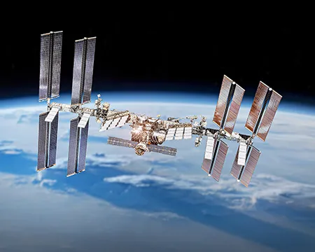 The International Space Station orbits Earth