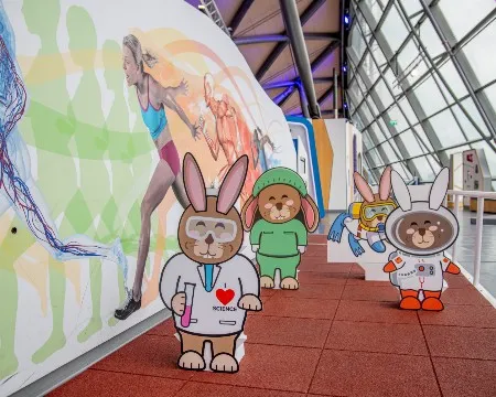 Science bunnies on racetrack 