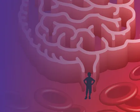 The Spark Magazine - Issue 28. An abstract visualisation of the inside of a human intestine