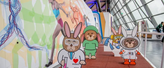 Science bunnies on racetrack 