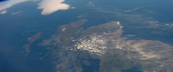 Scotland from space. Image: @Astro_Jeff