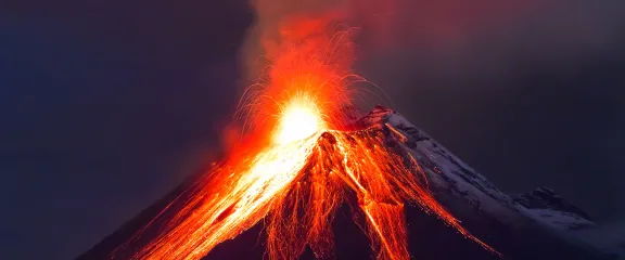 An erupting volcano