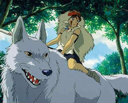 Princess Mononoke and wolf. 