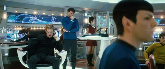 The Bridge with Captain Kirk and Spock. 