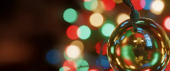 Christmas bauble and lights 