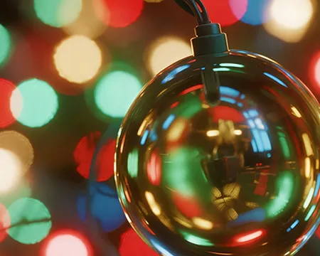 Christmas bauble and lights 