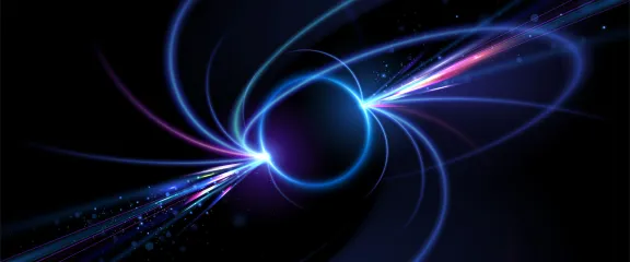 Light it up! An abstract pattern of light made from optical fibres.