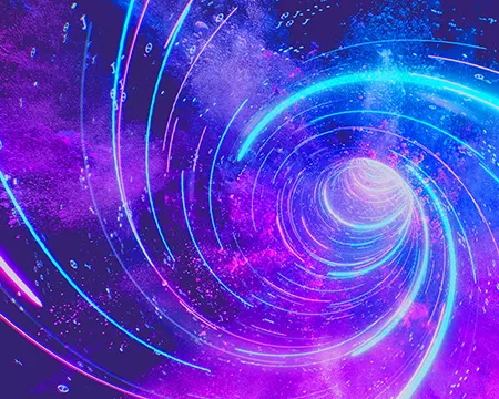 A visualisation of a timewarp in space