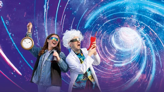 Two time travelling scientists in a wormhole