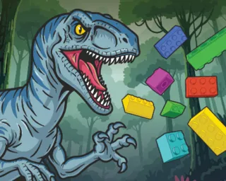 A T. rex, bricks and a lost world