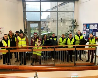 A group are dressed and ready to go on a litter pick